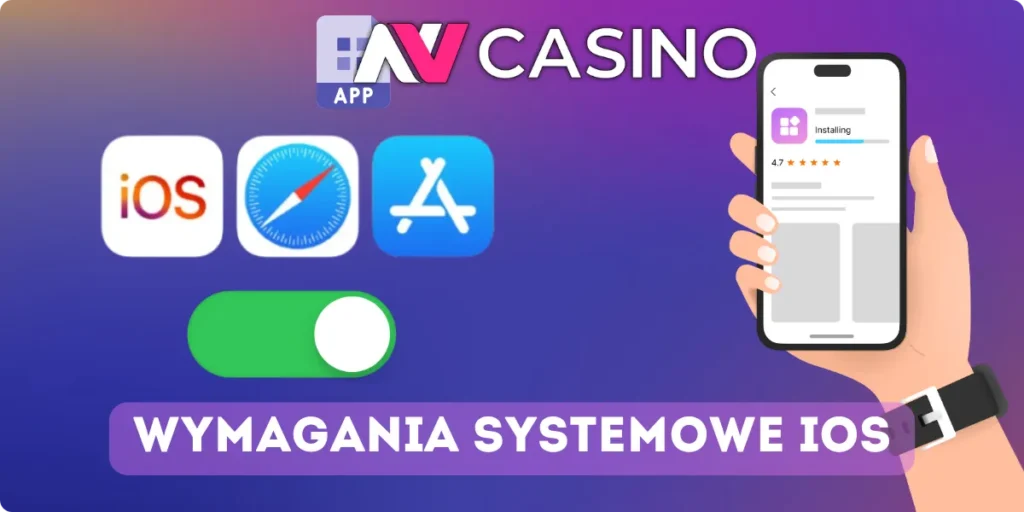 Sugerowane miejsce na obraz: Interfejs aplikacji NV Casino na iPhonie