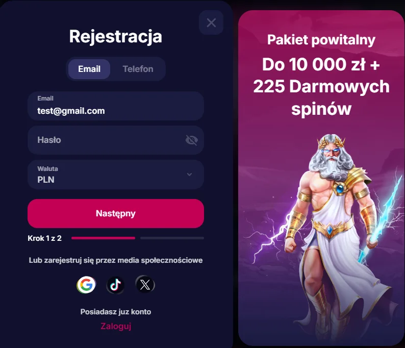 Jak utworzyć nowe konto w NV Casino